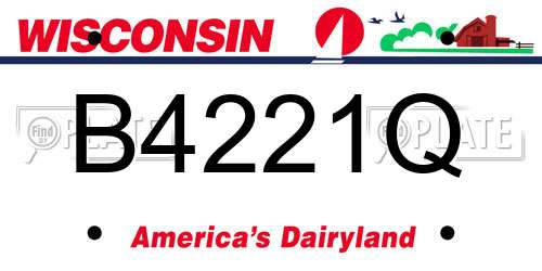 B4221Q Wisconsin License Plate