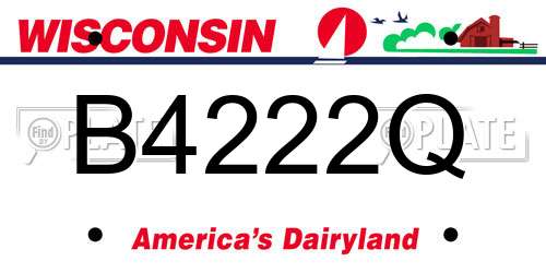 B4222Q Wisconsin License Plate