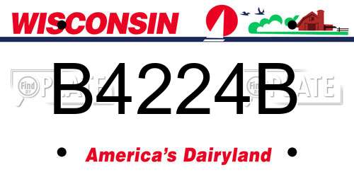 B4224B Wisconsin License Plate