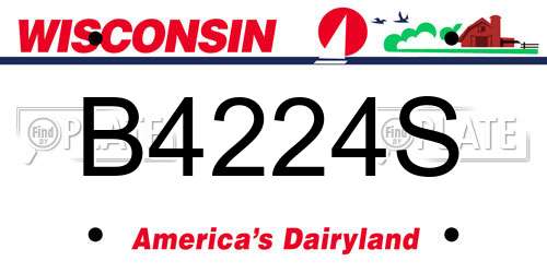 B4224S Wisconsin License Plate