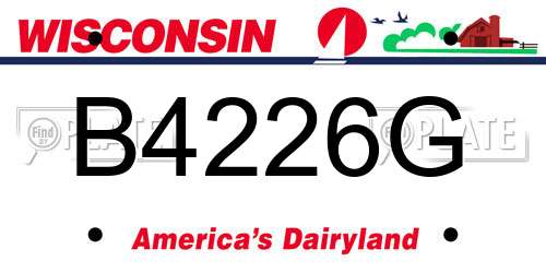 B4226G Wisconsin License Plate