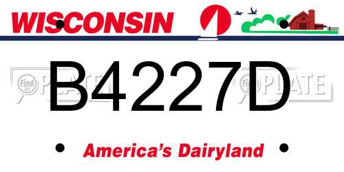 B4227D Wisconsin License Plate