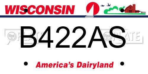 B422AS Wisconsin License Plate