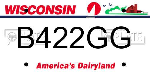 B422GG Wisconsin License Plate