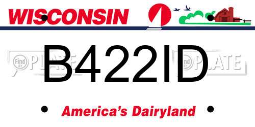 B422ID Wisconsin License Plate