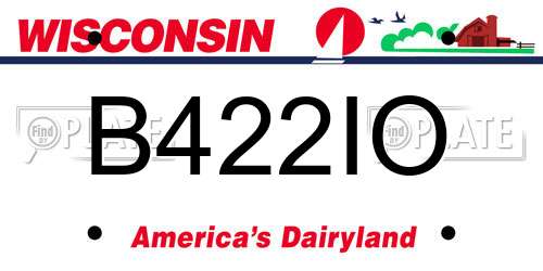 B422IO Wisconsin License Plate