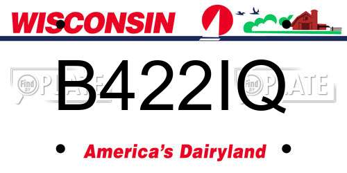 B422IQ Wisconsin License Plate