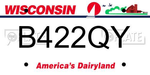 B422QY Wisconsin License Plate