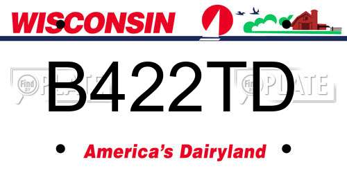 B422TD Wisconsin License Plate