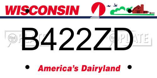 B422ZD Wisconsin License Plate
