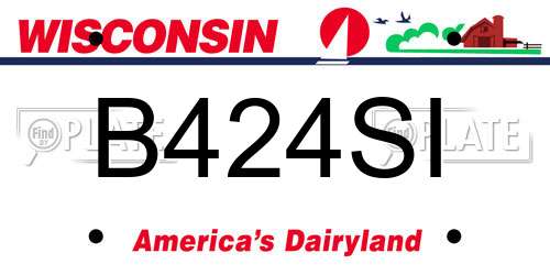 B424SI Wisconsin License Plate