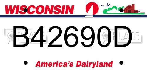 B42690D Wisconsin License Plate