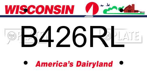 B426RL Wisconsin License Plate