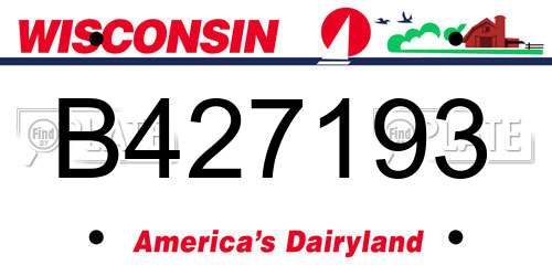 B427193 Wisconsin License Plate
