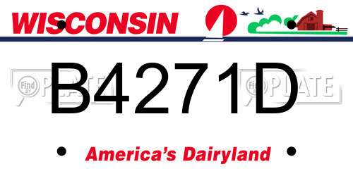 B4271D Wisconsin License Plate