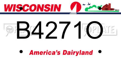 B4271O Wisconsin License Plate