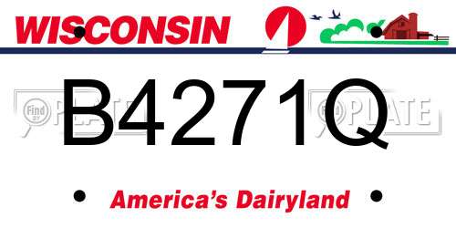 B4271Q Wisconsin License Plate