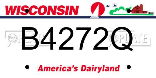 B4272Q Wisconsin License Plate