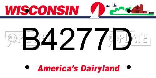 B4277D Wisconsin License Plate