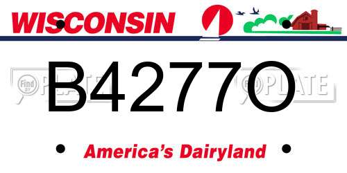 B4277O Wisconsin License Plate