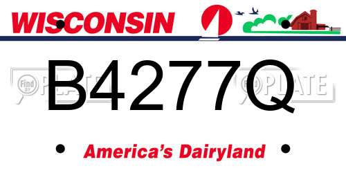 B4277Q Wisconsin License Plate