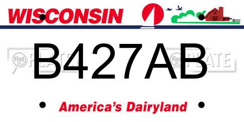 B427AB Wisconsin License Plate