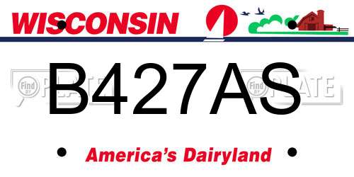B427AS Wisconsin License Plate