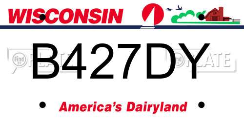 B427DY Wisconsin License Plate