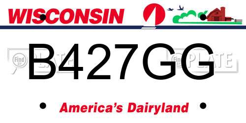 B427GG Wisconsin License Plate