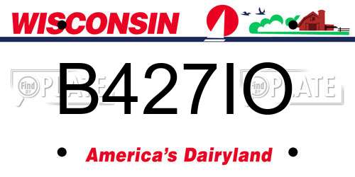 B427IO Wisconsin License Plate