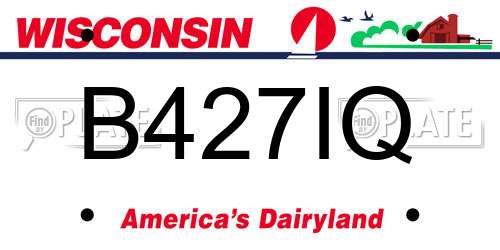 B427IQ Wisconsin License Plate