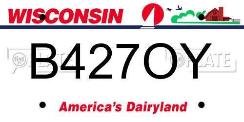 B427OY Wisconsin License Plate