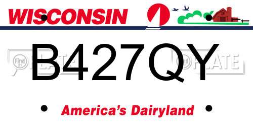 B427QY Wisconsin License Plate