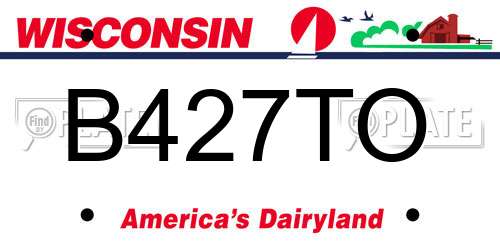 B427TO Wisconsin License Plate