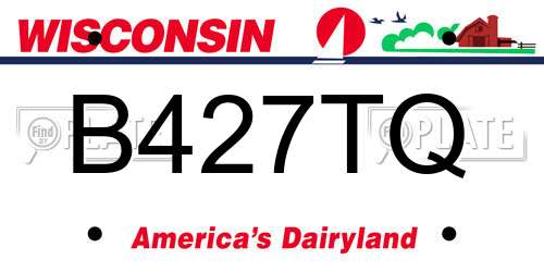 B427TQ Wisconsin License Plate