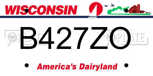 B427ZO Wisconsin License Plate