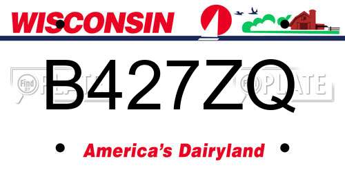 B427ZQ Wisconsin License Plate