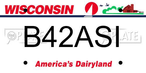 B42ASI Wisconsin License Plate