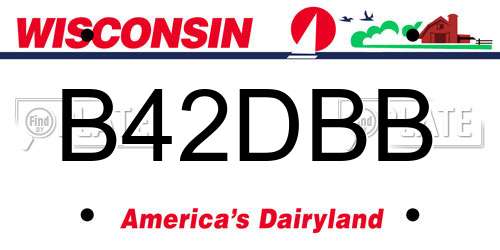 B42DBB Wisconsin License Plate