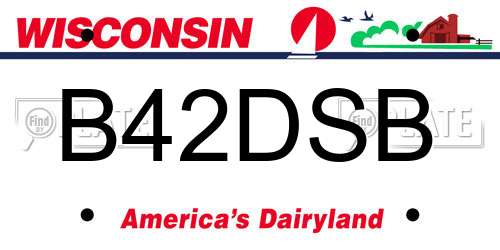 B42DSB Wisconsin License Plate