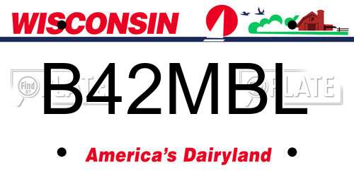 B42MBL Wisconsin License Plate
