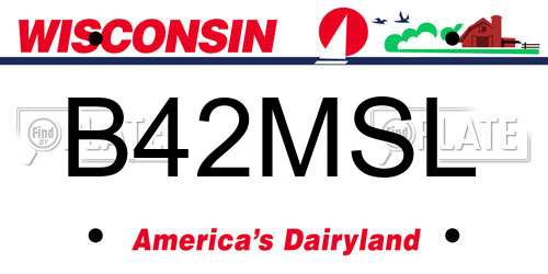 B42MSL Wisconsin License Plate