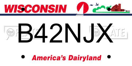 B42NJX Wisconsin License Plate