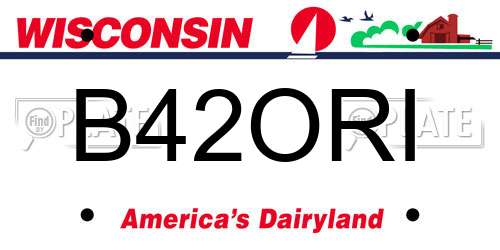 B42ORI Wisconsin License Plate