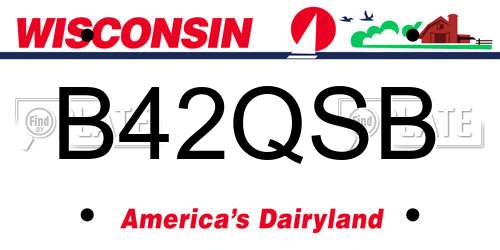 B42QSB Wisconsin License Plate