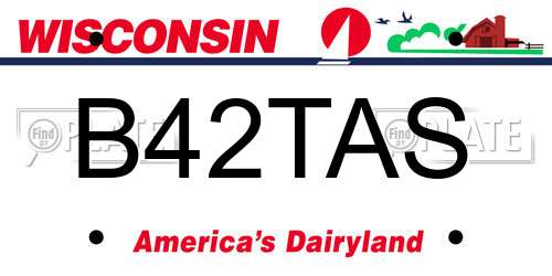 B42TAS Wisconsin License Plate