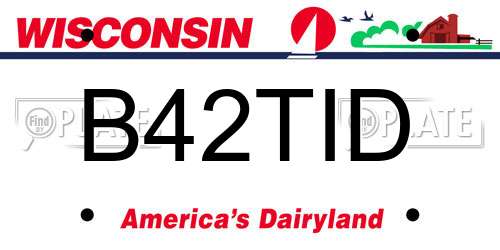 B42TID Wisconsin License Plate