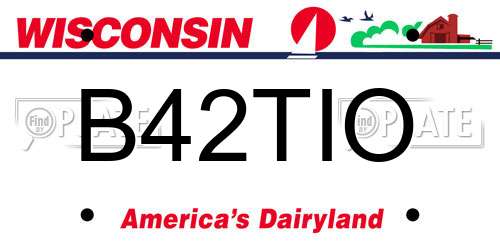 B42TIO Wisconsin License Plate