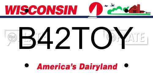 B42TOY Wisconsin License Plate