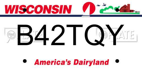 B42TQY Wisconsin License Plate